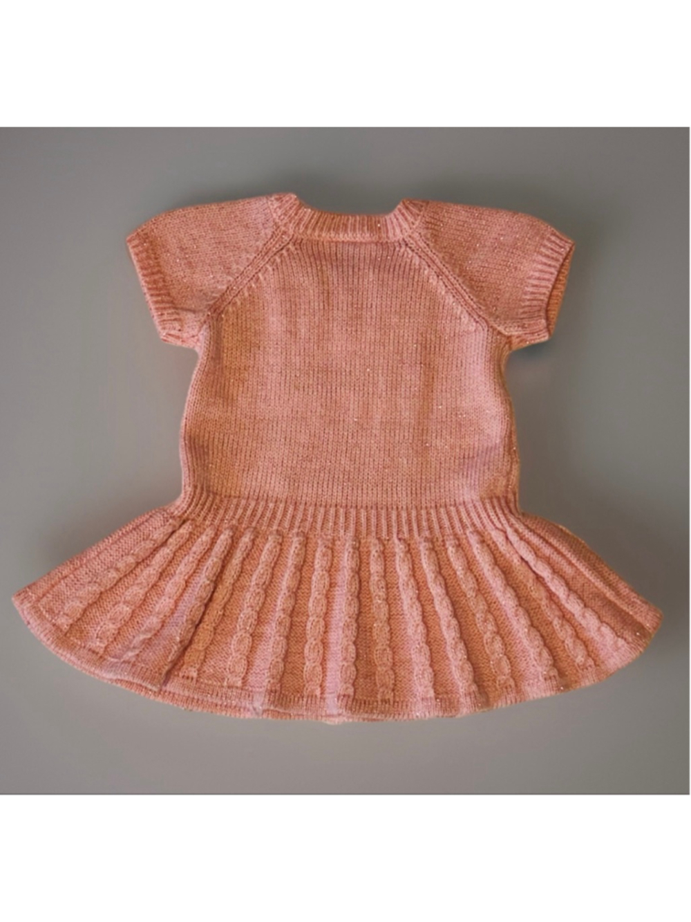 Baby Small Wonders Pink Knit Heart Cable Casual Dress 3-6 Months - Picture 2 of 3